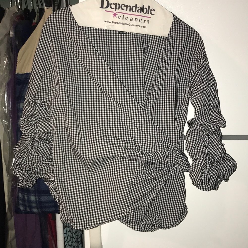 Wrap front blouse